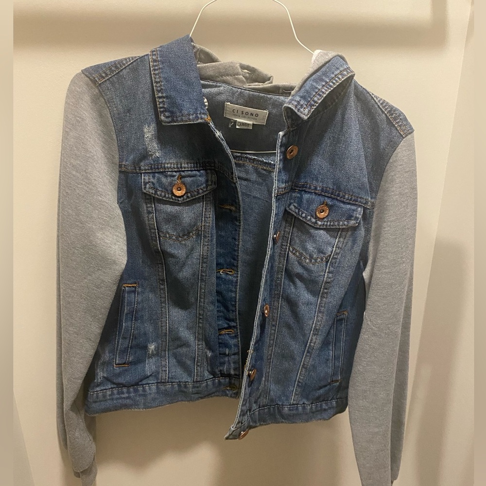 Ci Sono Denim Jacket with removable hood